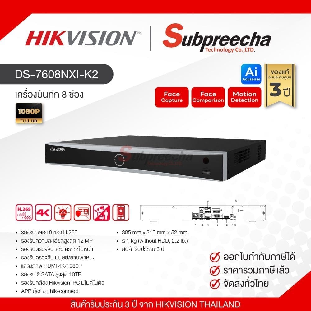 DS7608NXIK21145 ทรัพย์ปรีชา เทคโนโลยี
