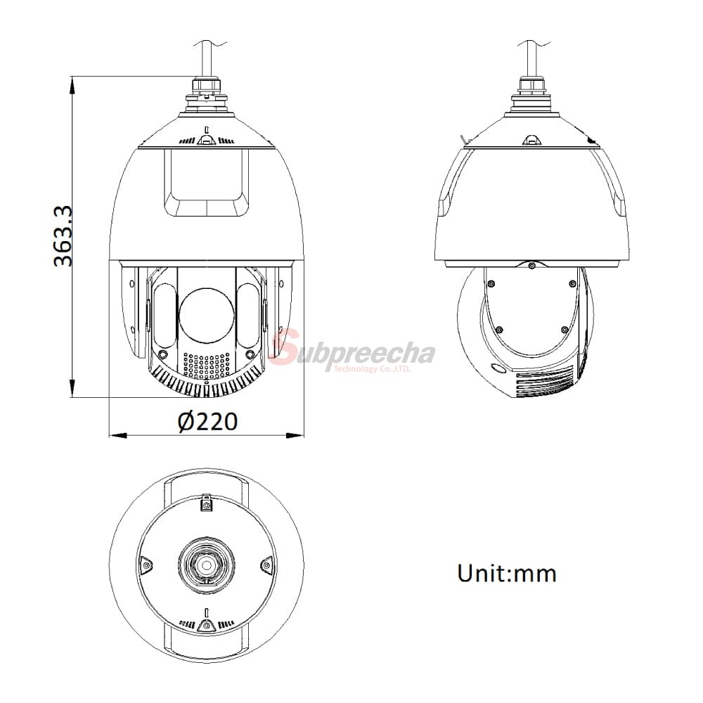 DS2DE7A432IWAEBT5Dimensionsimage1 ทรัพย์ปรีชา เทคโนโลยี