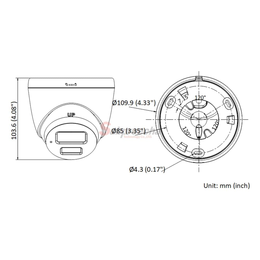 DS2CD1327G0LUFDimensionsimage1 ทรัพย์ปรีชา เทคโนโลยี