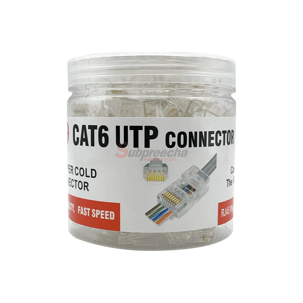 หัวแลน CAT6 ถุงใส แบบทะลุ12 ทรัพย์ปรีชา เทคโนโลยี
